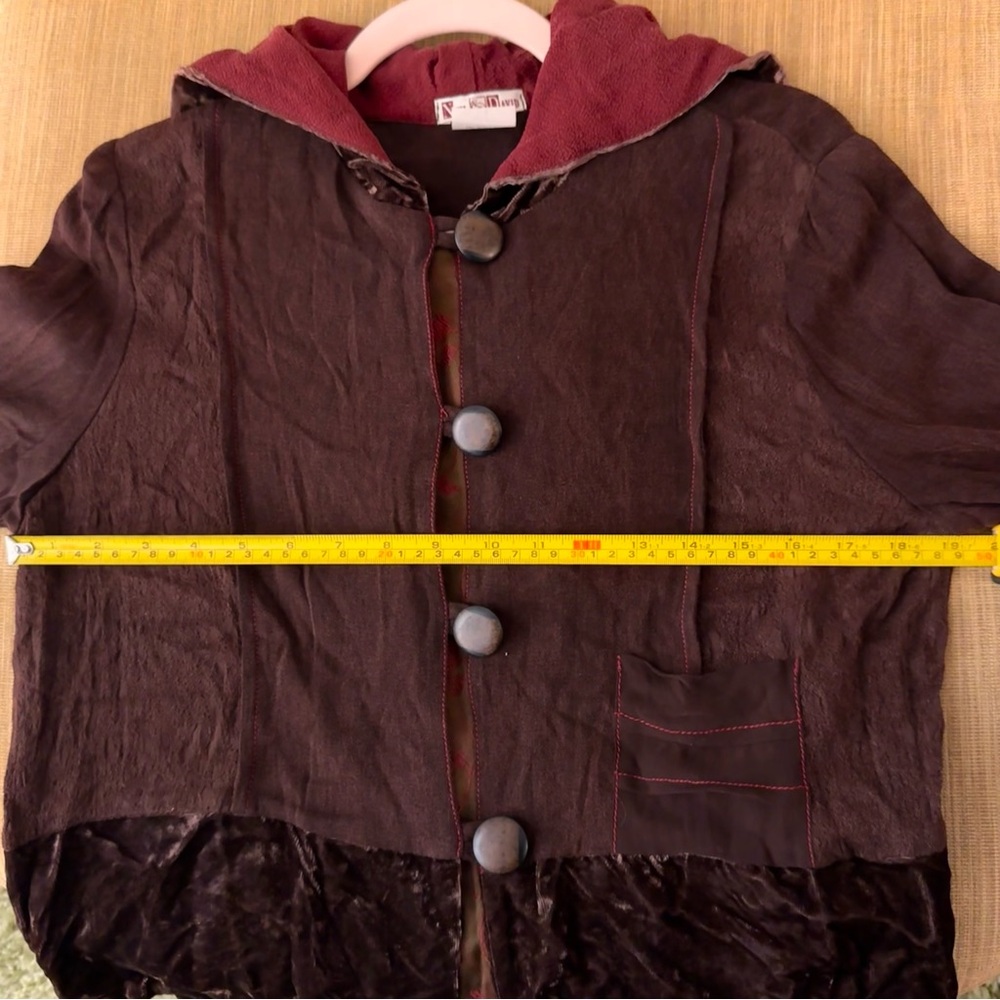 Vintage Neil & David Brown Mixed Fabric Jacket with Velvet Trim - Picture 6 of 9